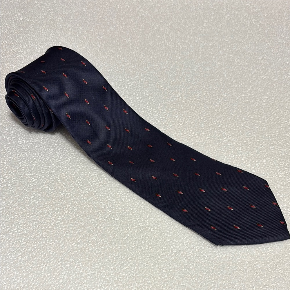 Dior Paris New York Black and Red Classic Silk Tie 56” X 3.25”